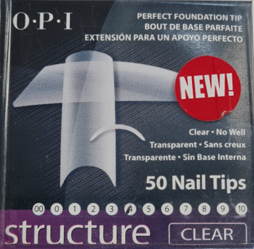 OPI NAIL TIPS - STRUCTURE CLEAR - No-well - Size 4 - 50 tips